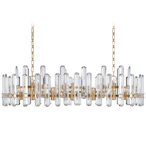 Aerin Bonnington Linear Chandelier in Antique Brass by Visual Comfort Signature