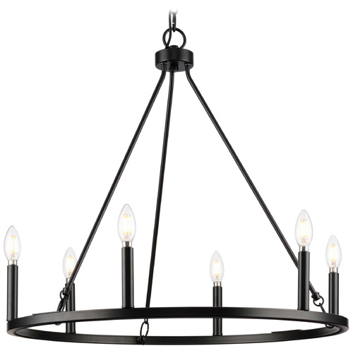 Progress Lighting Progress Lighting Cowan 3-Light Matte Black Chandelier P400313-31M