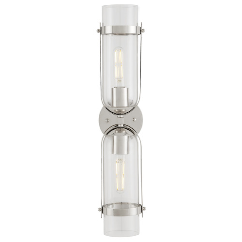 Currey and Company Ian Thornton Bonardi Polished Nickel Vertical Bathroom Light
