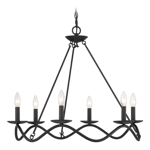 Meridian Matte Black Chandelier