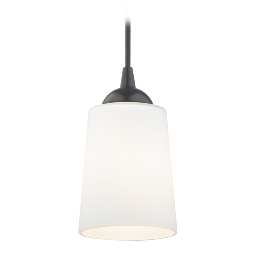 Design Classics Lighting Black Mini-Pendant Light with Satin White Glass 582-07  GL1027