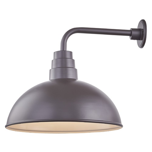 Bronze Gooseneck Barn Light with 18-Inch Dome Shade