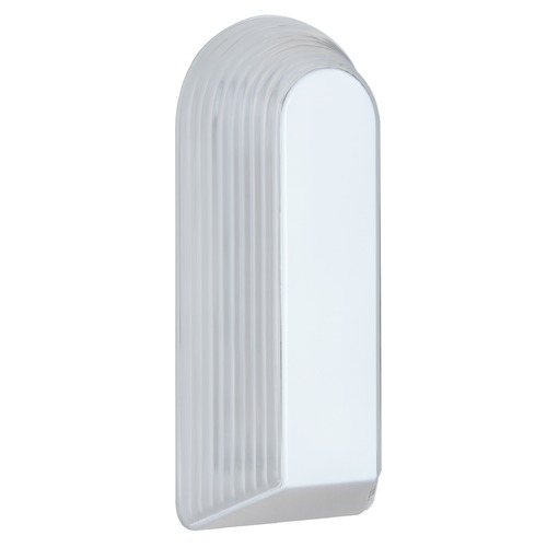 Frosted Ribbed Glass Outdoor Wall Light White Costaluz by besa Lighting