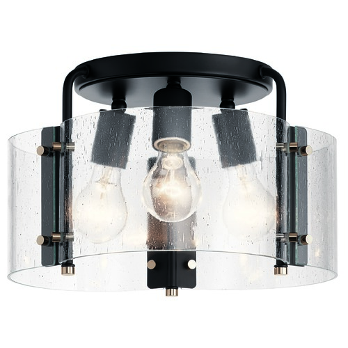 Thoreau 14-Inch Black Semi-Flush Mount by Kichler Lighting