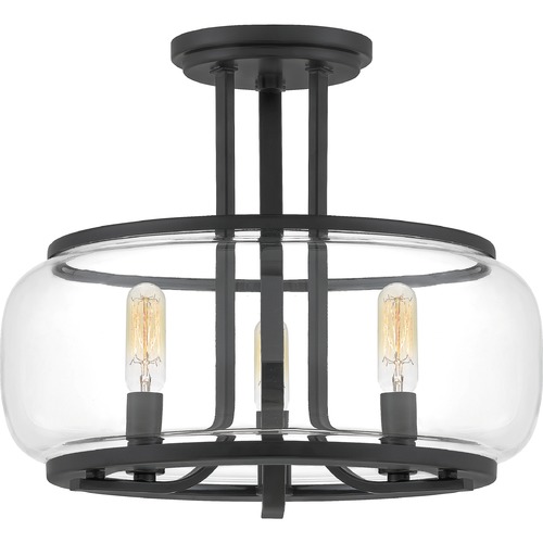 Quoizel Lighting Pruitt Matte Black Semi-Flush by Quoizel Lighting PRUC1714MBK