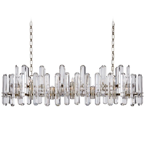 Visual Comfort Signature Collection Aerin Bonnington Linear Chandelier in Nickel by Visual Comfort Signature ARN5127PNCG