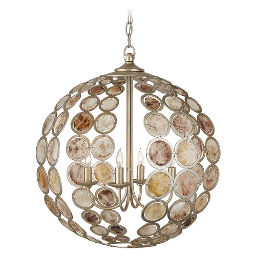 Currey and Company Lighting Tartufo 20.25-Inch Chandelier in Silver Leaf by Currey & Company 9000-0935