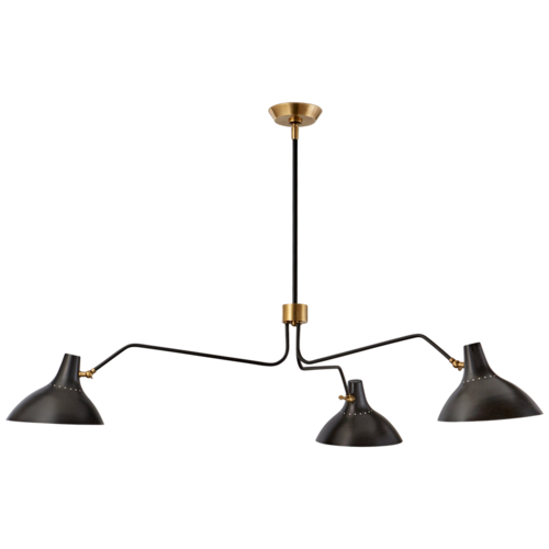 Charlton Large Triple Arm Chandelier in Black by VC Signature