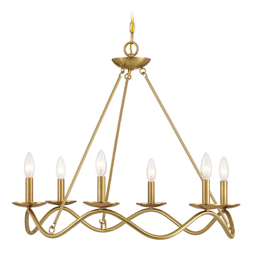 Meridian Natural Brass Chandelier