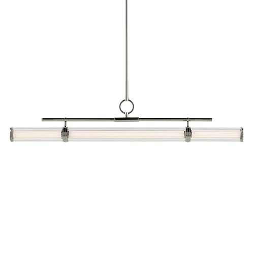 Riven 48.25-Inch LED Linear Chandelier in Polished Nickel by Kichler