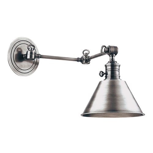 Garden City Swing Arm Lamp in Polished Nickel by Hudson Valley Lighting