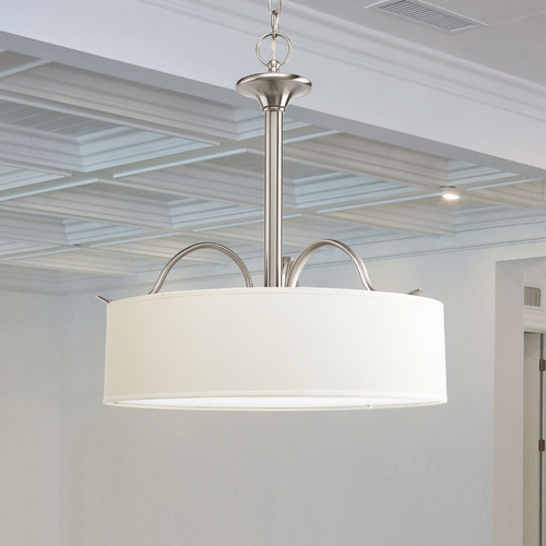 Progress Lighting Inspire Drum Pendant in Brushed Nickel by Progress Lighting P3931-09