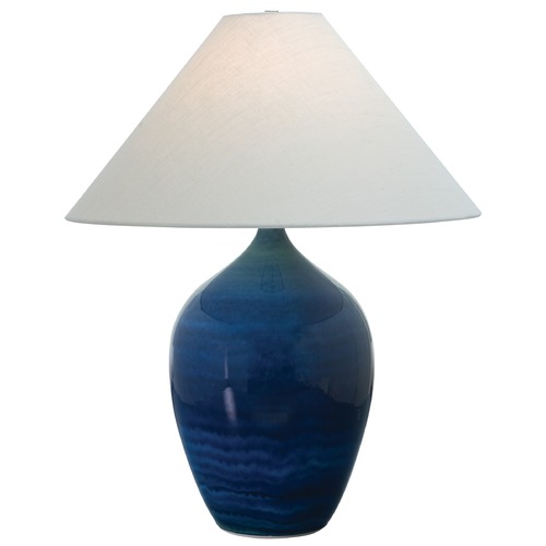 Scatchard Stoneware Blue Gloss Table Lamp by House of Troy Lighting