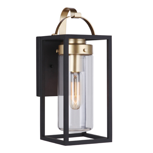 Neo Midnight & Satin Brass Outdoor Wall Light by Craftmade Lighting