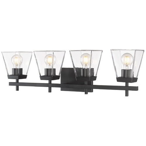 Z-Lite Lauren Matte Black Bathroom Light by Z-Lite 819-4V-MB