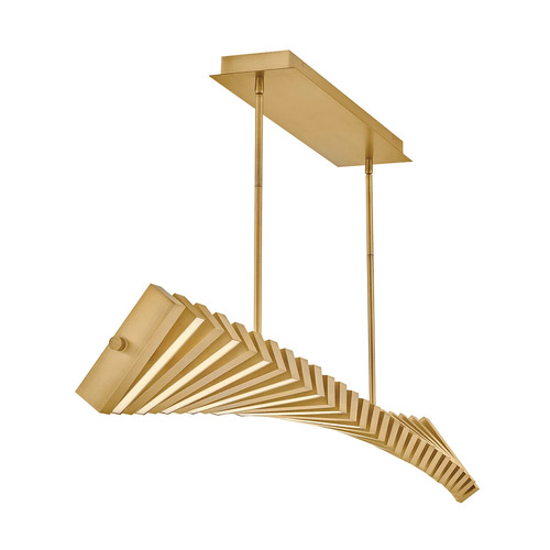 Stitch 58.80-Inch LED Linear Chandelier in Brass by Fredrick Ramond