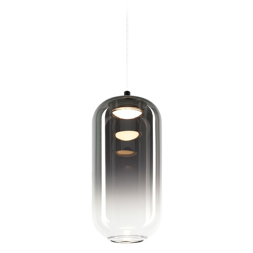 Matteo Lighting Refrax Matte Black LED Mini-Pendant Light with Cylindrical Shade