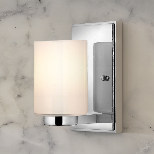 Hinkley Sconce with White Glass in Chrome by Hinkley Lighting 5050CM