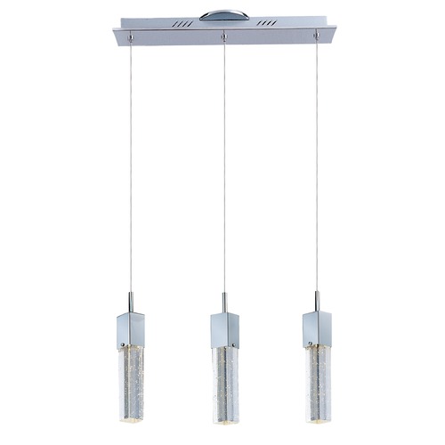 ET2 Lighting Fizz III 3-Light LED Linear Pendant in Polished Chrome by ET2 Lighting E22763-89PC