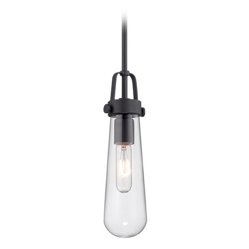 Mini-Pendant Light with Clear Glass in Aged Bronze Finish