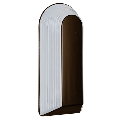 Besa Lighting Frosted Ribbed Glass Outdoor Wall Light Bronze Costaluz by besa Lighting 243398-FR