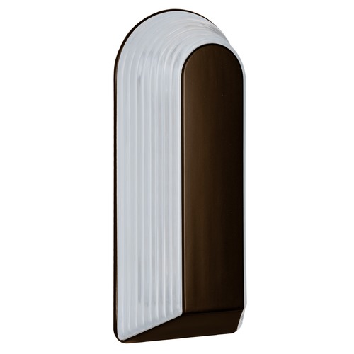 Frosted Ribbed Glass Outdoor Wall Light Bronze Costaluz by besa Lighting