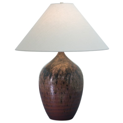 Scatchard Stoneware Decorated Red Gloss Table Lamp by House of Troy Lighting