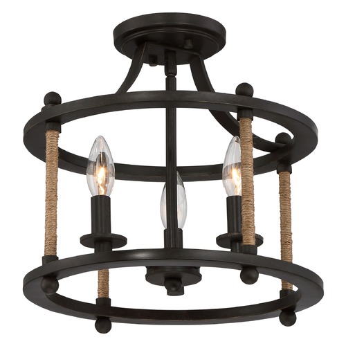 Frontier Imperial Bronze Semi-Flush Mount by Quoizel Lighting