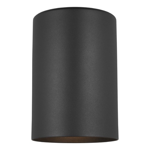 Generation Lighting Small Black Cylinder Outdoor Wall Down Light Dark Sky Friendly 8313801-12