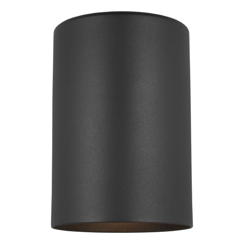 Small Black Cylinder Outdoor Wall Down Light by Visual Comfort Studio