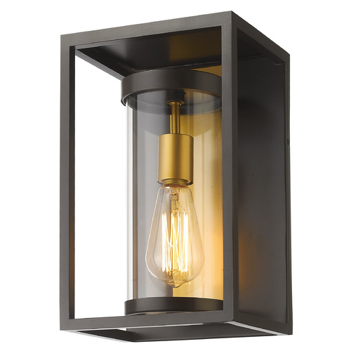 Dunbroch Deep Bronze & Outdoor Brass Outdoor Wall Light by Z-Lite