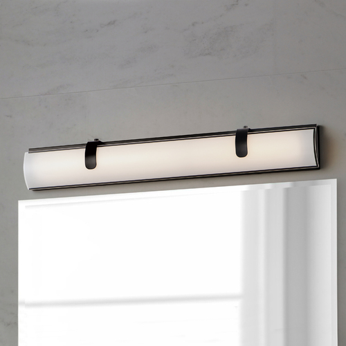 Clutch 30-Inch LED Vanity Light in Matte Black by ET2 Lighting
