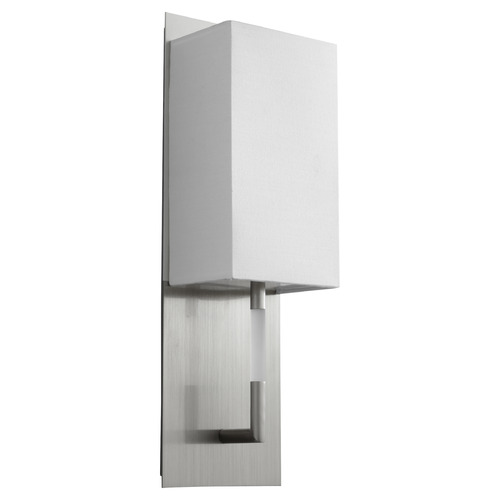 Epoch LED Fabric Wall Sconce in Satin Nickel by Oxygen Lighting