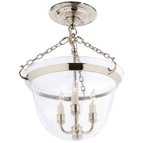 Visual Comfort Signature Collection E.F. Chapman Country Semi-Flush in Polished Nickel by Visual Comfort Signature CHC2109PN