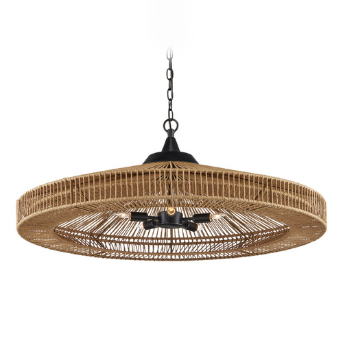 Currey and Company Lighting Currey and Company Maldives Satin Black Chandelier 9000-0921