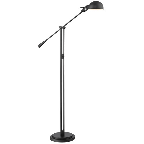 Z-Lite Grammercy Park Matte Black Swing Arm Lamp with Bowl / Dome Shade