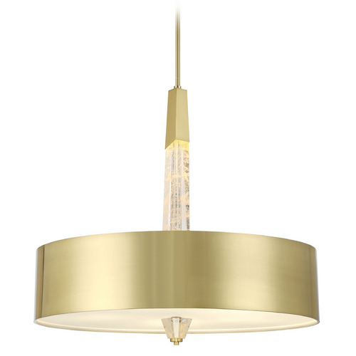 George Kovacs Drifting Droplets Brushed Brass Pendant Light with Drum Shade