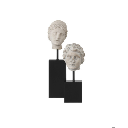 Venus Head on Stand Set of 2 in Beige by Currey & Company