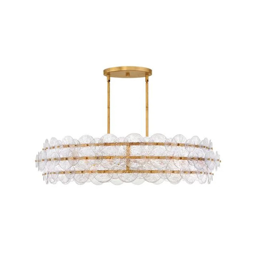 Rene 45-Inch Drum Chandelier in Distressed Brass by Fredrick Ramond