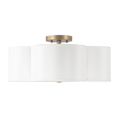 Quinn 18-Inch Semi-Flush Mount in Brushed Gold by Capital Lighting