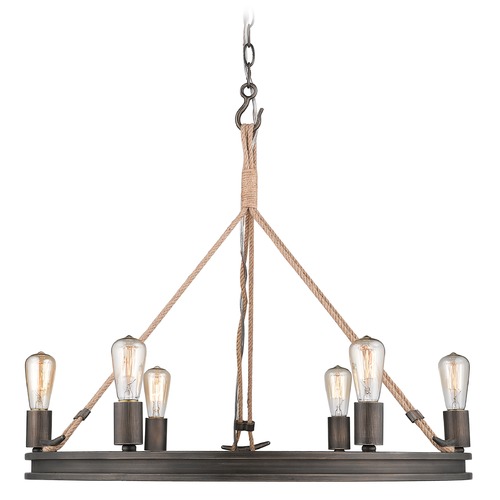 Golden Lighting Chatham 26.50-Inch Chandelier in Gunmetal Bronze by Golden Lighting 1048-6GMT