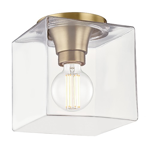 Mitzi by Hudson Valley Grace Aged Brass LED Flush Mount by Mitzi by Hudson Valley H284501SQS-AGB