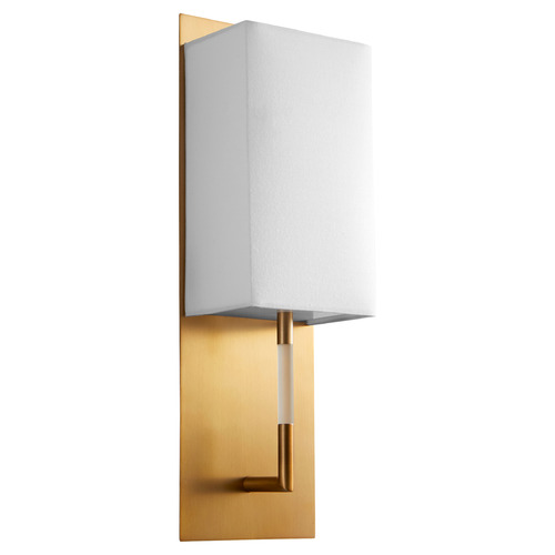 Epoch LED Fabric Wall Sconce in Aged Brass by Oxygen Lighting