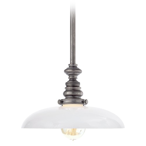 Visual Comfort Signature Collection E.F. Chapman Boston Small Pendant in Antique Nickel by Visual Comfort Signature SL5125ANWG2