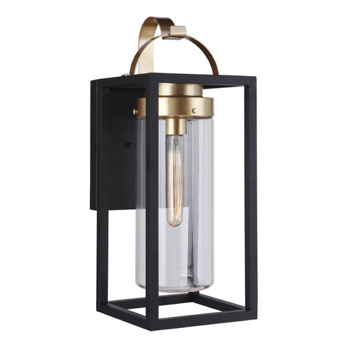 Craftmade Lighting Neo Midnight & Satin Brass Outdoor Wall Light by Craftmade Lighting ZA4814-MNSB