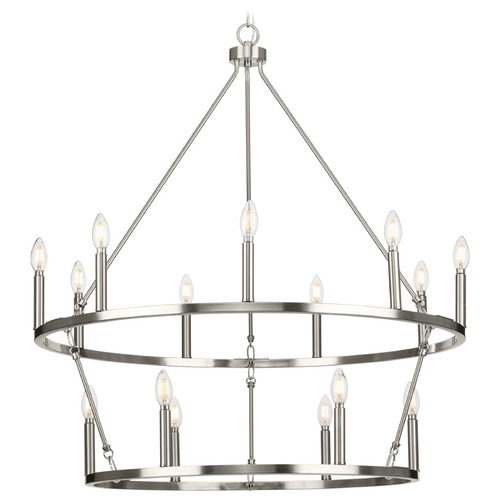Progress Lighting Progress Lighting Cowan 9-Light Brushed Nickel Chandelier P400315-009