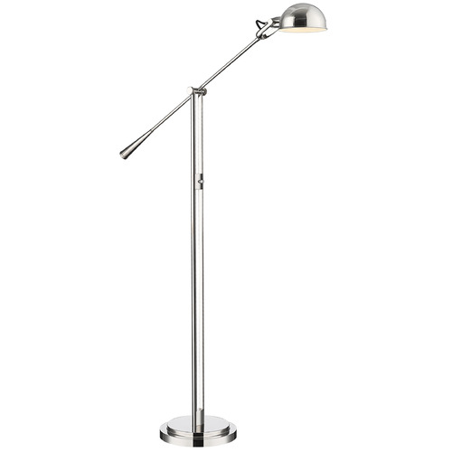 Z-Lite Grammercy Park Polished Nickel Swing Arm Lamp with Bowl / Dome Shade