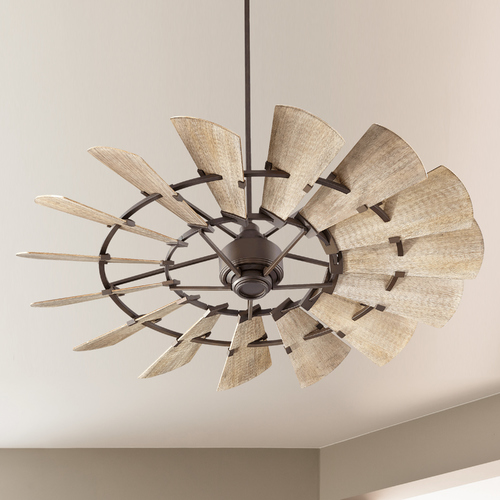 Windmill 60-Inch Modern Farmhouse Fan in Oiled Bronze by Quorum Lighting