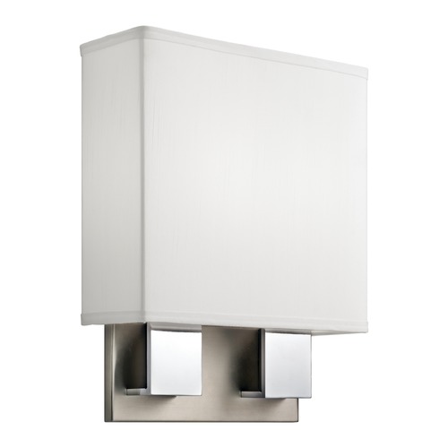 Kichler Lighting Brushed Nickel & Chrome Double LED Sconce by Kichler Lighting 10439NCHLED