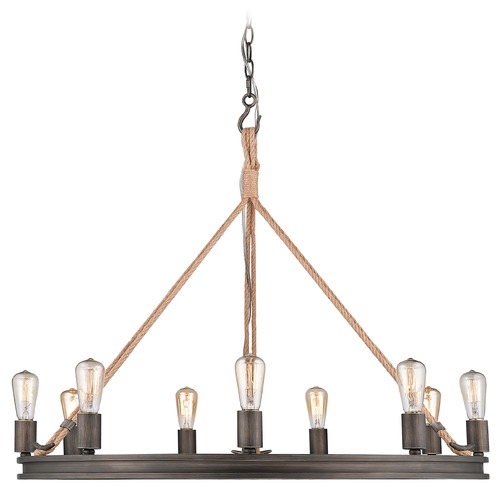 Chatham 33.50-Inch Chandelier in Gunmetal Bronze by Golden Lighting